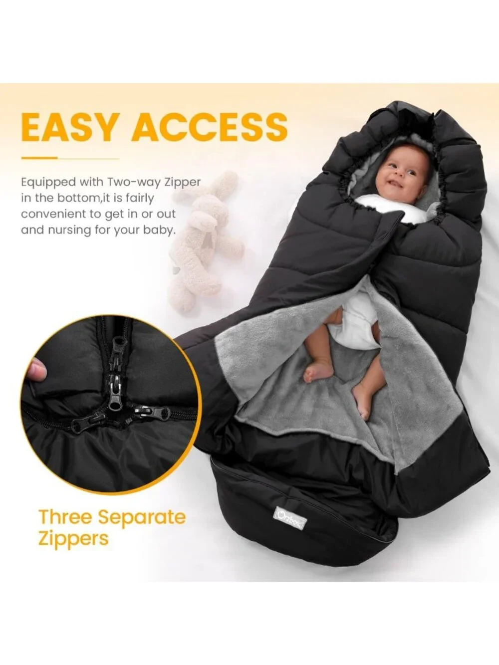 Universal Weather-Proof Baby Stroller Footmuff | Cozy Warm Bunting Bag